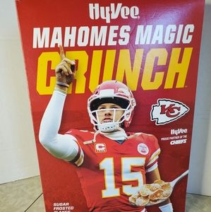 Mahomes Crunch cereal Limited Edition Collectors DISPLAY item.Outdated. Unopened